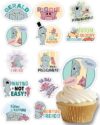 Elephant and Piggie Stickers Willems Party Decorations (24 Cupcake Toppers)