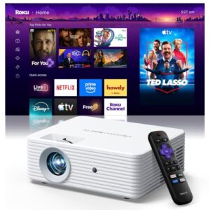 ELEPHAS Roku TV Smart Projector with WiFi and Bluetooth