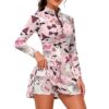 ELEQIN Pink Bow Golf Tennis Dresses Built in Shorts with Pockets Dress