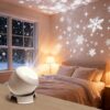 ELESULTRA Dynamic Rotating LED Projector Light, 360° Rotating Ocean Wave Night Projection Night Light, Multi-Angle Projection Base, for Bedroom, Home Theater (Snowflake)