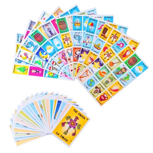 ELIASM Loteria Mexican Bingo Game - Bilingual English Spanish Game for 10 Players for Kids 5+ Adults & Seniors, Educational Learning Game for Preschool, Kindergarden, Classroom, Family Board Games.