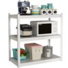 Elitehouse Garage Shelving Adjustable 3 Tier Heavy Duty Metal Storage Shelves Adjustable Utility Rack Organization for Kitchen, Pantry, Closet, Garage, Office 31.5" W x 15.75" D x 31.5" H, White