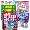 Elite Panda Sticker by Number Books for Kids Ages 4-8, 3-Pack, Paint with Stickers Activity Books, 30 Pictures, Cat Unicorn Princess, Travel Toys & Quiet Time, Birthday Gifts for Girls Boys