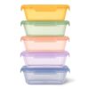 Ello Snap & Nest 4.5 Cup Plastic Meal Prep Set, 10 Piece, Cactus Blooms