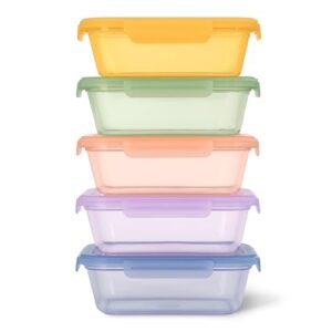 Ello Snap & Nest 4.5 Cup Plastic Meal Prep Set, 10 Piece, Cactus Blooms