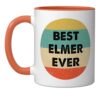 Elmer Name Ceramic Mug, Orange/White