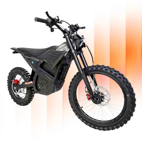 ELOTAC ET-3 Electric Dirt Bike, 72V 22.5Ah Removable Battery, 17"/14" Off-Road Tires, 5000W Peak Mid-Drive Motor, Dual Hydraulic Brakes & Suspension for Teens Adults (Black) (Black)
