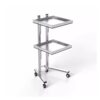 ELUKHT 3-Tier Rolling Trolley Cart Stainless Steel Utility Cart with Wheels Versatile Storage Stand for Kitchen Salon and Home nization,Silver