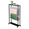 ELUKHT Rolling Wrapping Paper Ribbons Rack Stand, Metal Upright Scarf Storage Organizer with Wheels, 7 Tier Double-Sided Display Holder for Gift Wrapping, Flower Shop,Black