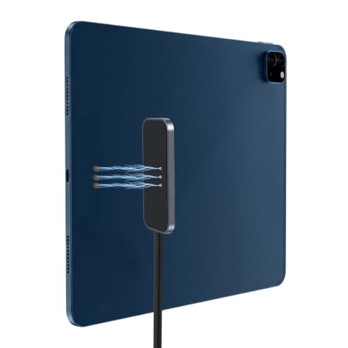 ELUTENG Magnetic Wireless Charger for iPad 6.6ft USB-C Cable Wireless Tablet Charger Lightweight 27W Fast Charging Magnetic Charging Pad Compatible with iPad Pro 12.9" 3-6 Gen, iPad Air 13" M2/M3/M4