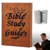 Elvasma 66-Page Leather Bound Bible Study Guides Book, Hardcover Christian Bible Study Journal with Old & New Testament, Personal & Group Bible Study Workbook for Spiritual Growth Faith Building