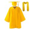 Elyebxj Kids Graduation Cap and Gown, Complete Preschool Outfit with Tassel & Sash, Yellow, S