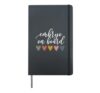 Embryo On Board Ivf Fertility Cursive Script Hearts Hardcover Journal, Black