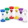 EMDMAK Sand Timer, Acrylic Hourglass Colorful Sandglass Timer 1 min/2 mins/3 mins/5 mins/10 mins/15 mins Sand Clock Timer for Games Classroom Home Office(Pack of 6)