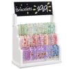 Emfogo Bracelet Holder with Advertising Board, 3 Tier Bracelet Organizer Stand Storage for Bracelets Bangles Watch Scrunchies, Rustic Wood Jewelry Display for Vendors, Craft Shows & Store (White)