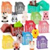 EnAuRoL Learning Barn Toys for Toddlers 3+ Years Old, 20 Pieces Farm Animal Finger Puppets for Kids, Montessori,Counting, Matching and Color Sorting Set, Christmas Birthday Gift for Boys Girls