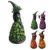 Enchanted Autumn Witch Figurine, Fall Witch Decor Halloween Tabletop Statue with Leaf Gown, Hand-Painted Seasonal Witch Sculpture, Seasonal Resin Witch Decoration for Mantel Shelf Home (B,1Pcs)