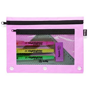 Enday Purple Pencil Pouch For 3 Ring Binder, Zippered Binder Pencil Pouches, 3 Ring Pencil Pouch for Binder, Pencil Case for Binder, Large Pencil Bags for School, Home, and Office