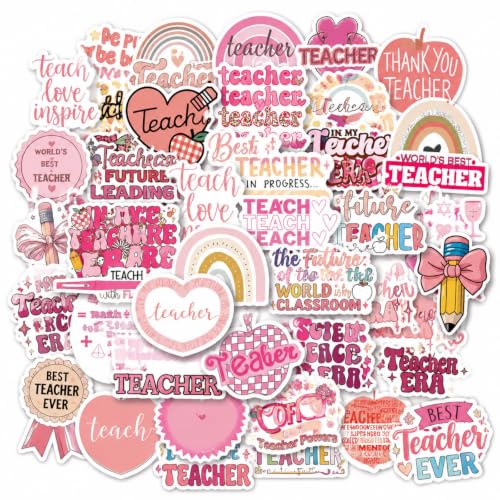 Engrowtic 200 Pcs Stickers for Teachers Bulk, Back to School Stickers for Students, Cute Motivational Teachers Sticker, Vinyl Waterproof School Supply Sticker for Water Bottles Laptop