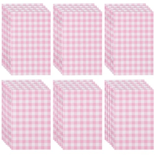 Engrowtic 30 Pack Pink and White Gingham Pocket Notebook Pink Plaid Mini Notebooks Wedding Aesthetic Notepads Baby Bridal Shower Lined Journal for Back to School Gift Office Supplies