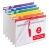 Engrowtic 36 Pack Poly Plastic File Folders Assorted Color Clear Plastic Folders for Documents Letter Size File Folder Sleeves Durable Tear for School Office Filing Organization