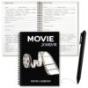 Engrowtic Movie Lovers Gift Watching Journal Logbook with Ballpoint Pen Critic Notebook Leather Review Journal Gifts for Movie Lovers Fans Critics Film Enthusiasts(Reel Noir)