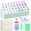 ENKAP American Mahjong Tile Set,166 Green 1.2 in Premium Complete Mahjong Set - Mahjong Set - Great Gift for Clubs, Family Multiplayer Games, Travel, Adults, Seniors, Beginners