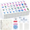 ENKAP American Mahjong Tile Set,166 White 1.2 in Premium Complete Mahjong Set - Mahjong Set - Great Gift for Clubs, Family Multiplayer Games, Travel, Adults, Seniors, Beginners