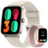 ENOMIR Smart Watch for Women, 2 Bands 100+ Sport Modes Fitness Tracker with Heart Rate/SpO2/Sleep Monitor, 3ATM Waterproof (Beige)