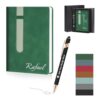 ENOMY Custom Leather Notebook Personalized Journal with Pen & Gift Box (Green)