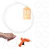 ENPOINT 10 Pack Long Hot Glue Stick Rolls - 3.28 FT Long x 0.27" Diameter Mini Hot Glue Sticks for Fabric, Wood, Metal, Glass, Plastic, Floral