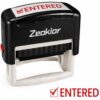 Entered Stamp, Entered Self Inking Rubber Stampers for Office - Business, Accounting, Bookkeeping, Coding, Legal, Notary, Work, Ordering, Inventory Entered Stamps - Red Ink