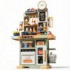 Eohemeral 33.8IN - 70PCS Kids Kitchen Playset with Sound & Light - Cooking Stove with Steam, Play Sink and Toy Accessories - Pretend Kitchen Play Food Toys for Kids Boys Girls - Toddler Kitchen Set
