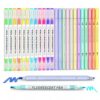 EooUooIP Highlighters, 24 Assorted Colors Highlighters Pens, Broad and Fine Tips Pastel Highlighter Marker Pens, Bible Highlighters No Bleed for Journaling, Students School Office Stationery