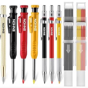 eowocdu 16 Pack Mechanical Carpenter Pencil Set with 42 Refill & Carbide Scribe Tool, Woodworking Pencils for Architect