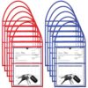 Epakh 30 Pack Shop Ticket Holders 9 x 12 Inch Work Order Plastic Sleeves Job Ticket Holders Dry Erase Repair Order Sleeves with Hanging Strap, Both Sides Clear (Red Blue)