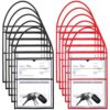 Epakh 30 Pack Shop Ticket Holders 9 x 12 Inch Work Order Plastic Sleeves Job Ticket Holders Dry Erase Repair Order Sleeves with Hanging Strap, Both Sides Clear (Black Red)