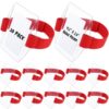 Epakh 30 Pcs Arm Badge Holder Armband ID Card Holder with Hook and Loop Fastener Clear Plastic Name Tag Badge Carrier, Universal Size (Simple Strips,Red)