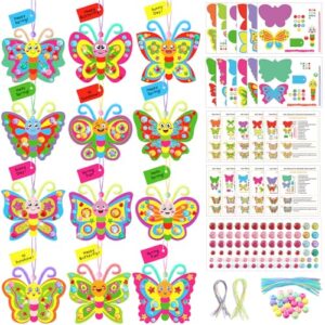 Epakh 36 Sets Butterfly Craft Kits DIY Paper Butterfly Stickers Individually Wrapped Crafts Hanging Decorations Make Your Own Ornaments for Art Activities Favors Summer Summer Camping Party