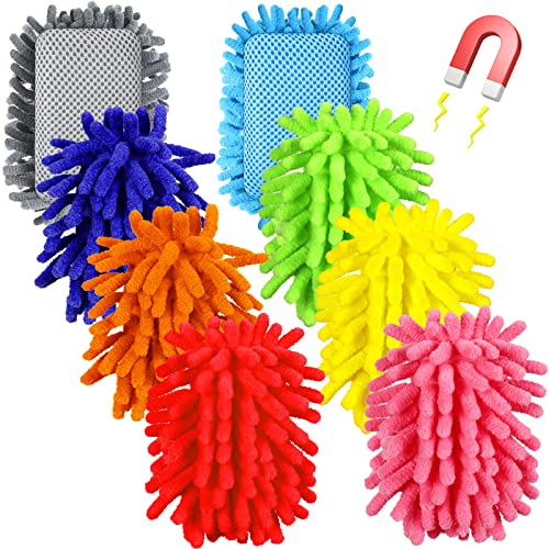 Epakh 8 Pcs Dry Erase Eraser Magnetic Microfiber Shag Whiteboard Eraser Washable Dry Erase Board Cleaner for Marker Chalk Office Home Supplies(Multicolor)