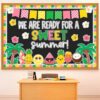 Epakh Summer Bulletin Board Decorations Set We are Ready for a Sweet Summer Classroom Decor with Fruit Palm Trees Cutouts for Teacher Wall Door Hawaii Beach Theme Classroom Display