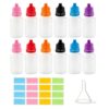 Eperlorit 12 Pcs Eye Dropper Bottles 20ml Color Caps Leakproof Refillable