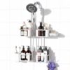 Epicano Shower Caddy for Handheld Showerheads,Stainless Steel, White