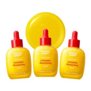 EQQUALBERRY Vitamin Illuminating Serum Triple Pack | Niacinamide 4% & TXA | Brightening Vitamin C Serum for Glow & Hyaluronic Acid | Dark Spot & Uneven Tone Care | Korean Skincare, 1.01 oz (Pack of 3)