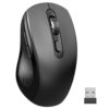 Equipped With Side Keys, Silent Design, Wireless Mouse for Laptop/PC/Chrome book/Mac/MacBook, USB nano Receiver, Adjustable 1000/1600/2400 DPI, Anti Slip Scroll Wheel, 6-key Ergonomic Design- Black