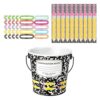 Equity Sticks for Classroom Crayon Desk Decor with Metal Bucket Holder