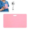 Erasable Badge Note for Nurses – Silicone Reusable Notepad Badge Set, Write & Wipe Pocket Notebook with Pen, Alcohol-Cleanable MCAT Erasable Notepad, Lightweight Horizontal Pink Badge Reel Notepads