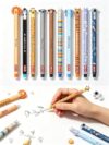 Erasable Ballpoint Gel Pens 0.7mm with Animal Motifs, 10 Pack, Blue