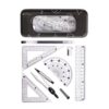 Ergonomic Compasses and Ruler Set with Shatter ABS Materials for Technical Drawing Architecture Design and Daily Study Multifunctional Drafting Tools Kits Including Compasses Ruler Eraser