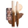 Erinde Dual-Ended Contour Stick, 2-In-1 Nose Contour & Highlighter Pen, Creamy, Buildable and Easy to Apply, Long Lasting Waterproof Cream Bronzer & Highlight Sticks, 22 Medium